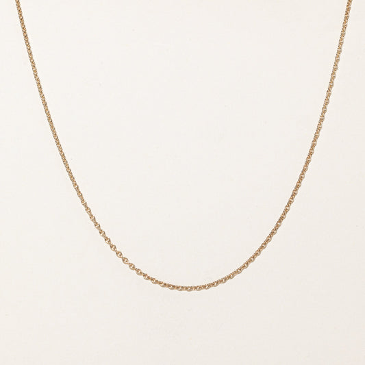 10K Yellow Gold Cable Link Chain | 1.31mm | 20