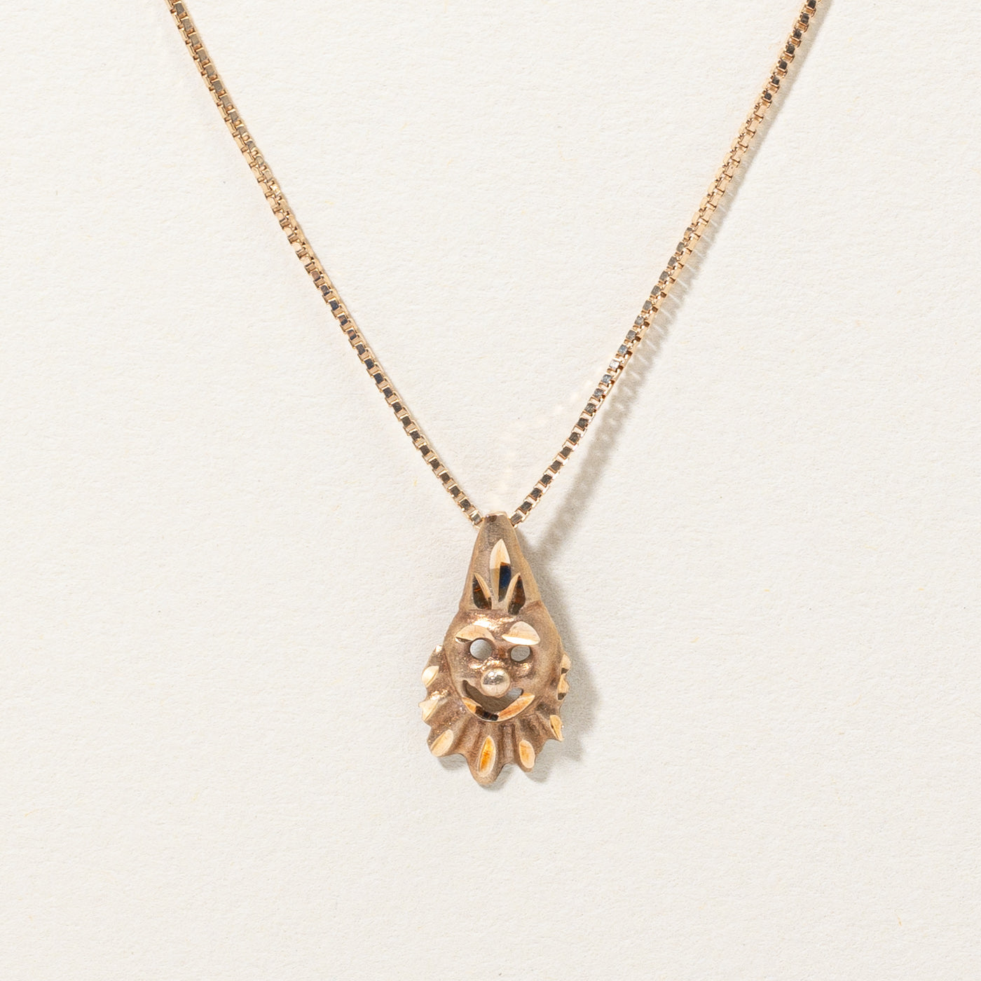 10k Yellow Gold Clown Pendant & Necklace | 20 |